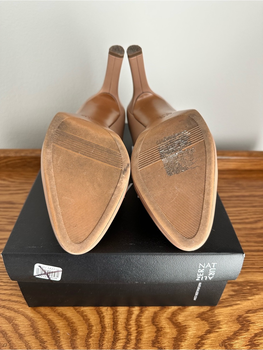 Naturalizer Gingersnap Nude Leather Platform Pumps 8 1/2 M - Picture 4 of 5